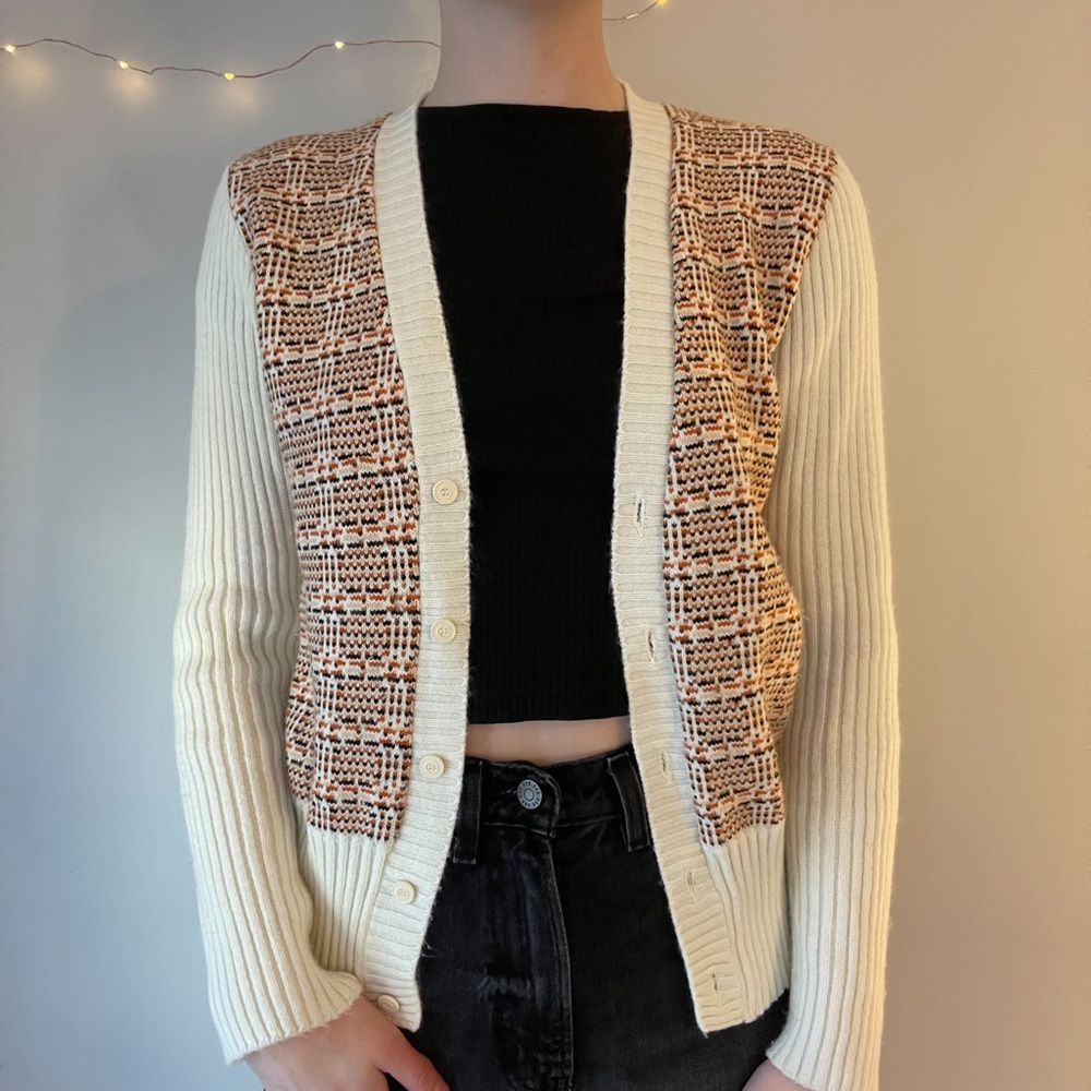 Vintage Cream Knit Cardigan